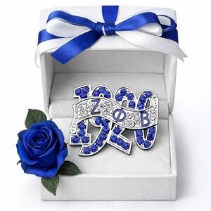 Zeta Phi Beta Brooch‎ Rhinestone "1920"
